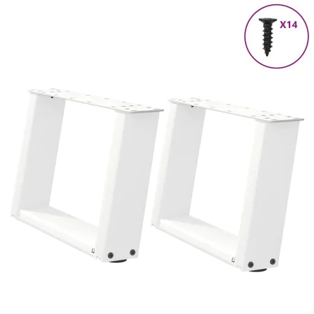 Patas de mesa de centro forma U 2uds acero blanco 40x(30-31) cm by , Table legs - Ref: Foro24-4012741, Price: 59,54 €, Discou...
