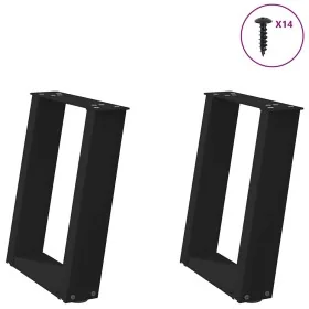 Patas de mesa de centro forma U 2uds acero negro 38x(42-43) cm by , Table legs - Ref: Foro24-4012760, Price: 55,88 €, Discoun...