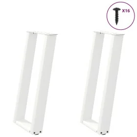 Patas de mesa consola forma U 2 uds acero blanco 38x(72-73) cm by , Table legs - Ref: Foro24-4012781, Price: 71,84 €, Discoun...