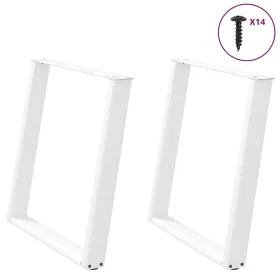 Patas para mesa de comedor en forma de U 2 uds acero blanco de , Patas para mesas - Ref: Foro24-4012797, Precio: 97,21 €, Des...