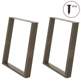 Patas para mesa comedor forma U 2uds acero natural 70x(72-73)cm by , Table legs - Ref: Foro24-4012795, Price: 89,89 €, Discou...