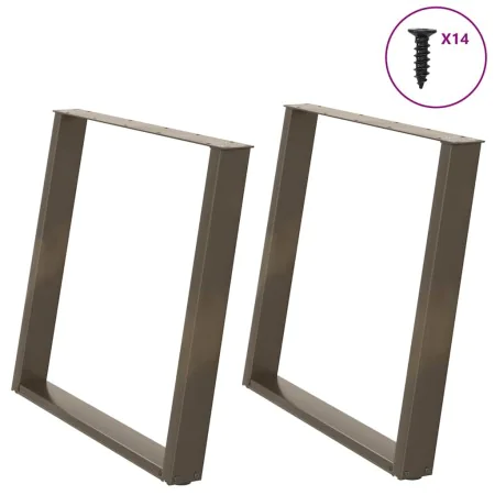 Patas mesa comedor forma U 2uds acero natural 100x(72-73) cm de , Patas para mesas - Ref: Foro24-4012807, Precio: 107,93 €, D...