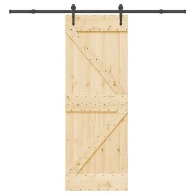 Puerta corredera con herrajes madera maciza de pino 70x210 cm de , Puertas - Ref: Foro24-3332646, Precio: 197,69 €, Descuento: %