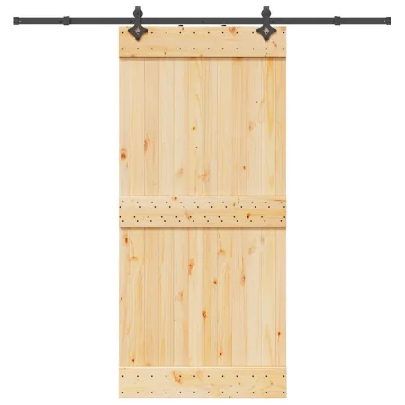 Puerta corredera con herrajes madera maciza de pino 95x210 cm de , Puertas - Ref: Foro24-3332686, Precio: 202,80 €, Descuento: %