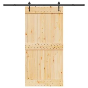 Puerta corredera con herrajes madera maciza de pino 100x210 cm von , Türen - Ref: Foro24-3332699, Preis: 227,89 €, Rabatt: %