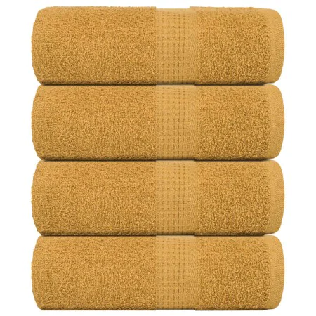 Toallas invitados 4 uds 100% algodón oro 30x50 cm 360 gsm de , Toallas - Ref: Foro24-136804, Precio: 17,55 €, Descuento: %