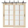 Kit de herrajes para puertas correderas acero negro 213,5 cm by , Door items - Ref: Foro24-3295726, Price: 158,07 €, Discount: %