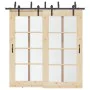 Kit de herrajes para puertas correderas acero negro 213,5 cm by , Door items - Ref: Foro24-3295724, Price: 140,89 €, Discount: %