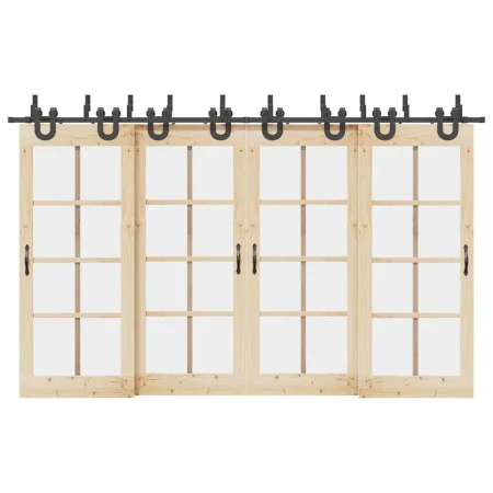 Kit de herrajes para puertas correderas acero negro 366 cm by , Door items - Ref: Foro24-3295753, Price: 234,21 €, Discount: %