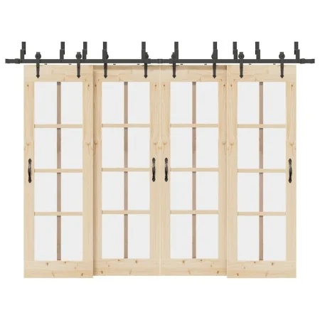 Kit de herrajes para puertas correderas acero negro 305 cm by , Door items - Ref: Foro24-3295745, Price: 262,98 €, Discount: %