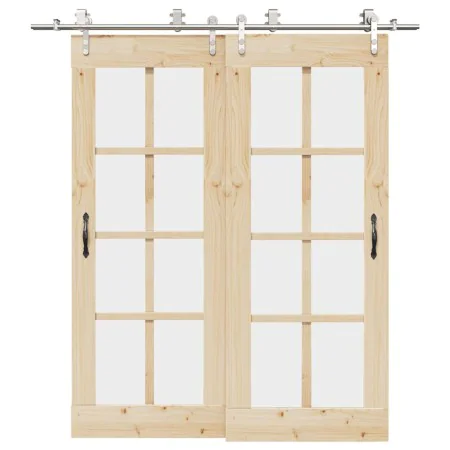 Kit de herrajes para puerta corredera 200 cm acero plateado by , Door items - Ref: Foro24-3295766, Price: 226,98 €, Discount: %