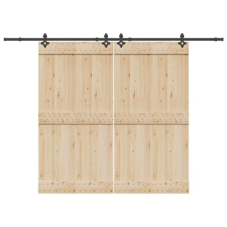 Kit de herrajes para puertas correderas acero negro 305 cm by , Door items - Ref: Foro24-3295791, Price: 120,66 €, Discount: %