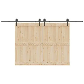 Kit de herrajes para puertas correderas acero negro 400 cm by , Door items - Ref: Foro24-3295798, Price: 123,82 €, Discount: %