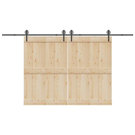 Kit de herrajes para puertas correderas acero negro 400 cm by , Door items - Ref: Foro24-3295798, Price: 123,82 €, Discount: %