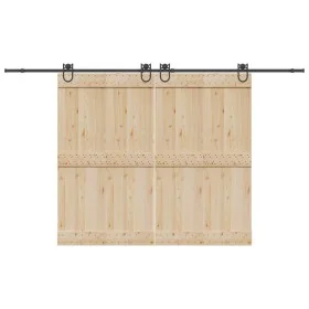 Kit de herrajes para puertas correderas acero negro 366 cm by , Door items - Ref: Foro24-3295793, Price: 79,32 €, Discount: %