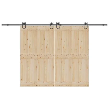 Kit de herrajes para puertas correderas acero negro 366 cm by , Door items - Ref: Foro24-3295793, Price: 79,32 €, Discount: %