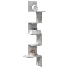 Estante esquina pared contrachapado gris hormigón 32x32x127,5cm by , Shelves and shelves - Ref: Foro24-860520, Price: 37,34 €...