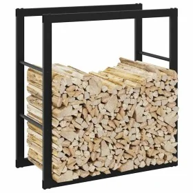 Leñero de acero negro 55x30x61 cm de , Bolsas y soportes de leña - Ref: Foro24-4018464, Precio: 27,67 €, Descuento: %