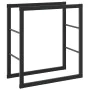 Leñero de acero negro 55x30x61 cm de , Bolsas y soportes de leña - Ref: Foro24-4018464, Precio: 27,67 €, Descuento: %