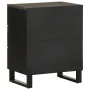 Mesilla de noche negra 50x33x62 cm madera maciza mango de , Mesitas de noche - Ref: Foro24-4017693, Precio: 99,75 €, Descuent...