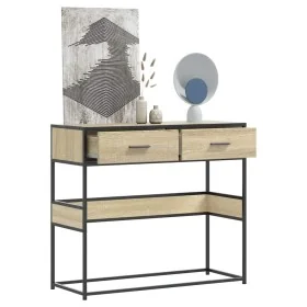Mesa consola de madera de ingeniería roble Sonoma 90x35x80 cm de , Mesas auxiliares - Ref: Foro24-849175, Precio: 84,03 €, De...