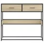 Mesa consola de madera de ingeniería roble Sonoma 90x35x80 cm de , Mesas auxiliares - Ref: Foro24-849175, Precio: 84,03 €, De...