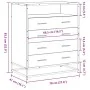 Cómoda de madera contrachapada roble marrón 70x41x83,5 cm by , Drawers - Ref: Foro24-849093, Price: 112,35 €, Discount: %