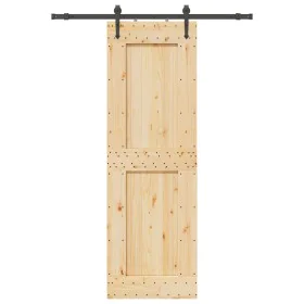 Puerta corredera con herrajes madera maciza de pino 70x210 cm de , Puertas - Ref: Foro24-3332736, Precio: 174,88 €, Descuento: %