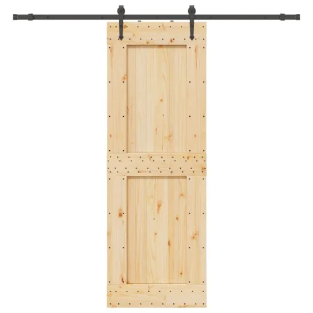 Puerta corredera con herrajes madera maciza de pino 80x210 cm de , Puertas - Ref: Foro24-3332743, Precio: 208,60 €, Descuento: %