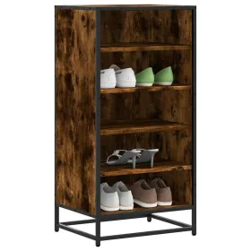 Zapatero madera contrachapada roble ahumado 48x38x97,5 cm de , Zapateros y organizadores de calzado - Ref: Foro24-849206, Pre...