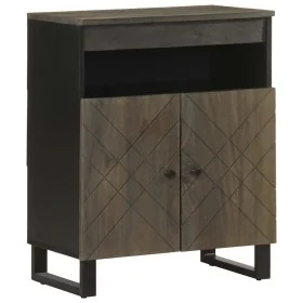 Aparador negro 60x33x75 cm madera maciza mango de , Almacenamiento para CD y DVD - Ref: Foro24-4017709, Precio: 91,75 €, Desc...