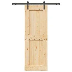 Puerta corredera con herrajes madera maciza de pino 80x210 cm von , Türen - Ref: Foro24-3332701, Preis: 202,17 €, Rabatt: %