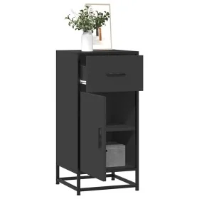Aparador de madera de ingeniería y metal negro 35,5x35x76 cm de , Aparadores - Ref: Foro24-848959, Precio: 70,25 €, Descuento: %
