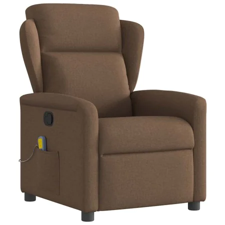 Sillón reclinable con masaje de tela marrón de , Sillones - Ref: Foro24-4015590, Precio: 202,88 €, Descuento: %