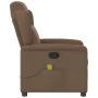 Sillón reclinable con masaje de tela marrón de , Sillones - Ref: Foro24-4015590, Precio: 202,88 €, Descuento: %