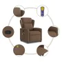 Sillón reclinable con masaje de tela marrón de , Sillones - Ref: Foro24-4015590, Precio: 202,88 €, Descuento: %