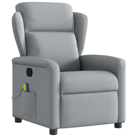 Sillón reclinable de masaje de tela gris claro de , Sillones - Ref: Foro24-4015586, Precio: 203,84 €, Descuento: %