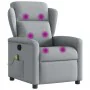 Sillón reclinable de masaje de tela gris claro de , Sillones - Ref: Foro24-4015586, Precio: 203,84 €, Descuento: %