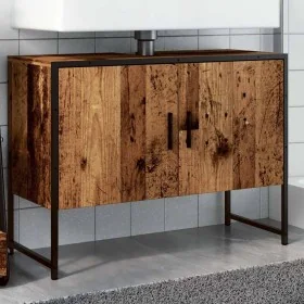 Mueble de lavabo madera de ingeniería envejecida 80x33x60 cm by , bathroom vanities - Ref: Foro24-857704, Price: 68,18 €, Dis...