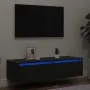 Mueble de TV con luces LED roble negro 100X35,5x25 cm de , Muebles TV - Ref: Foro24-860239, Precio: 87,93 €, Descuento: %