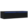 Mueble de TV con luces LED roble negro 100X35,5x25 cm de , Muebles TV - Ref: Foro24-860239, Precio: 87,93 €, Descuento: %