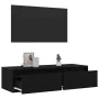 Mueble de TV con luces LED roble negro 100X35,5x25 cm de , Muebles TV - Ref: Foro24-860239, Precio: 87,93 €, Descuento: %