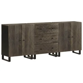 Aparadores 3 piezas madera maciza mango negro 60x33x75 cm de , Taquillas y armarios de almacenamiento - Ref: Foro24-3309999, ...