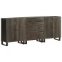Aparadores 3 piezas madera maciza mango negro 60x33x75 cm de , Taquillas y armarios de almacenamiento - Ref: Foro24-3309999, ...