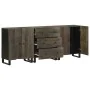 Aparadores 3 piezas madera maciza mango negro 60x33x75 cm de , Taquillas y armarios de almacenamiento - Ref: Foro24-3309999, ...