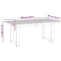Mesa de comedor "NOAIN" patas U madera maciza pino 180x90x75 cm de , Mesas de cocina y de comedor - Ref: Foro24-3328259, Prec...