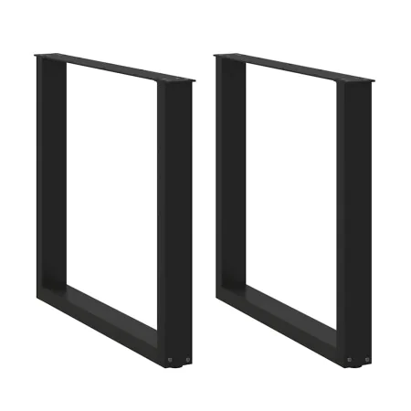 Patas para mesa de comedor en forma de U 2 uds acero negro by , Table legs - Ref: Foro24-4013192, Price: 89,71 €, Discount: %