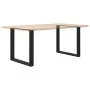 Patas para mesa de comedor en forma de U 2 uds acero negro by , Table legs - Ref: Foro24-4013192, Price: 89,71 €, Discount: %