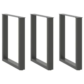 Patas mesa centro forma U 3 uds antracita 70x(72-73) cm acero by , Table legs - Ref: Foro24-4013202, Price: 119,72 €, Discoun...