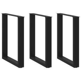 Patas para mesa centro forma U 3 uds acero negro 70x(72-73) cm by , Table legs - Ref: Foro24-4013200, Price: 113,90 €, Discou...